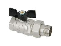 Кран шаровый 3/4" с американкой (бабочка) Bugatti (стандартный проход, до 40 бар, до +120°С) (922)