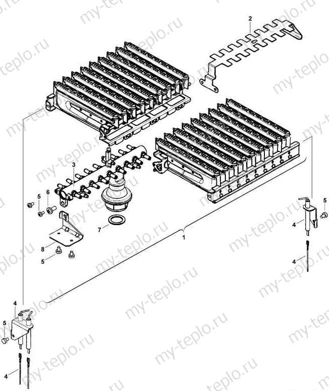 Запчасти Buderus Logamax U024-24К: Горелка Купить запчасти Buderus Logamax U024-24К в Сатке