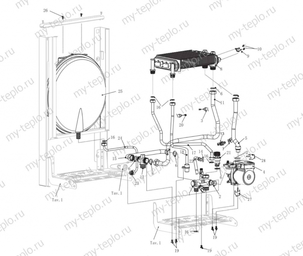 Запчасти для котла Electrolux Basic X 11 Fi купить в Сатке