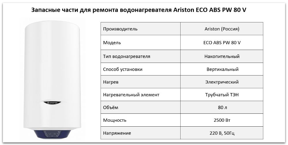 запчасти Ariston ECO ABS PW 80 V Купить запчасти Ariston ECO ABS PW 80 V в Сатке